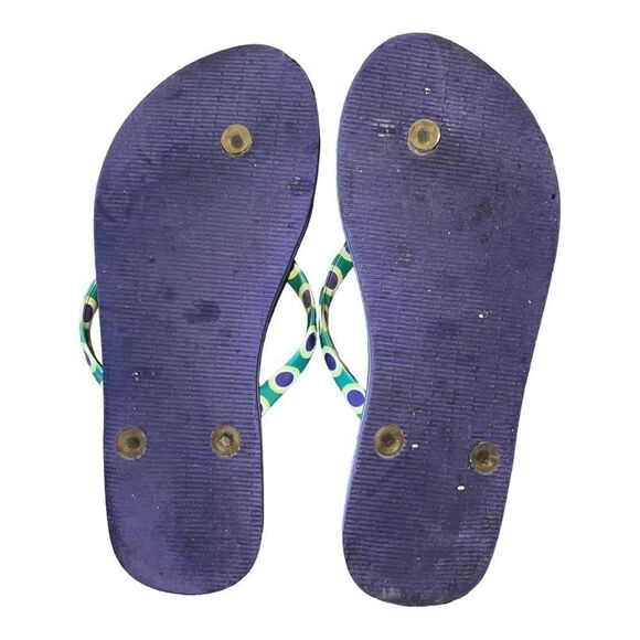 Vera Bradley Lot of Three Flip Flops M 7-8 Heather Safari Sunset Mint Sea Life - Picture 3 of 7